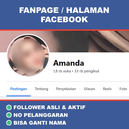 Fanspage / Halaman Facebook Real Follower 10K / 20K / 30K / 50K