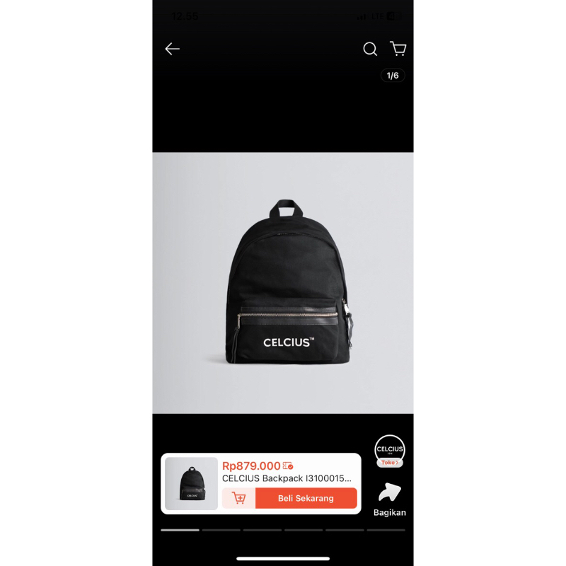 CELCIUS Backpack I31000158C Hitam PRELOVED