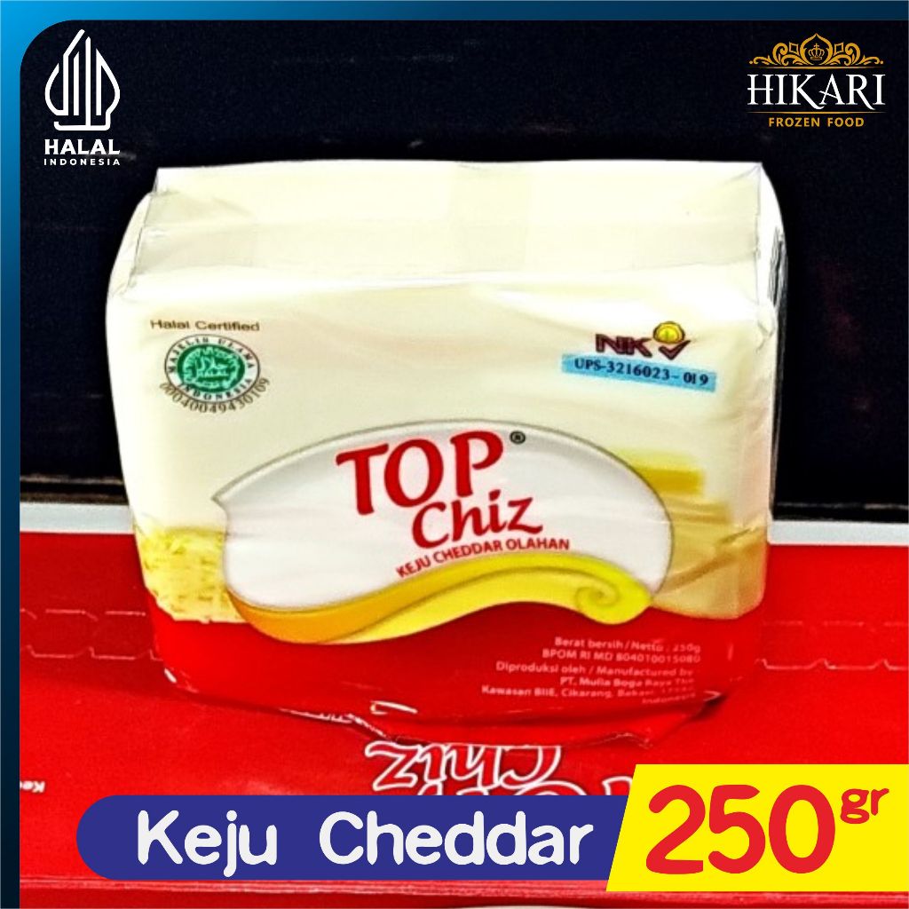 

Keju Cheddar TopChiz 250gr | Keju Cheddar by Prochiz - PROMO 10.10 BELI 5 GRATIS 1