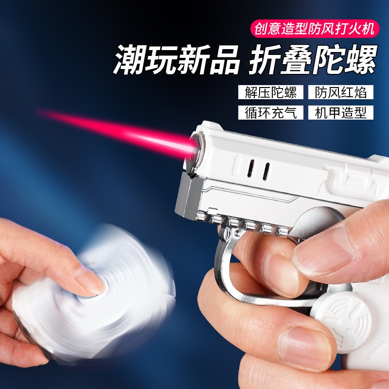 Korek Pistol Api Bara Spinner Lighter Korek Gas Decompression Gyroscope Creative Styling Lighter Gun