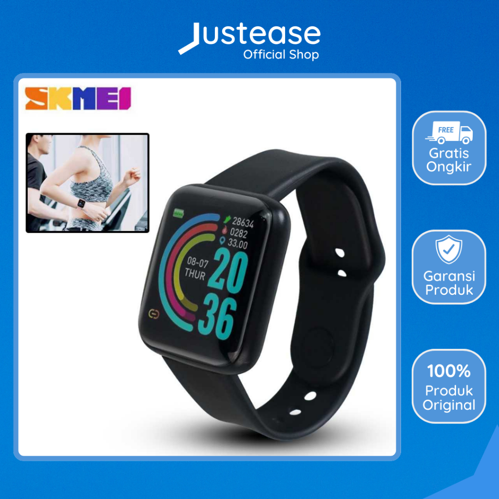 SKMEI Aerora Y68 Jam Tangan Pria Wanita Bluetooth Smartwatch Original Justease