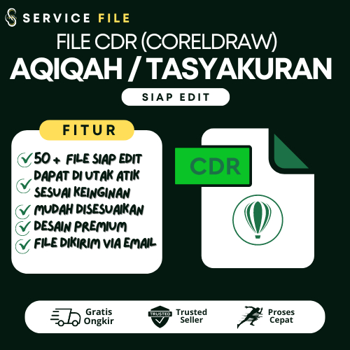 Desain Undangan Tasyakuran Anak / Undangan Aqiqah File CDR Siap Edit