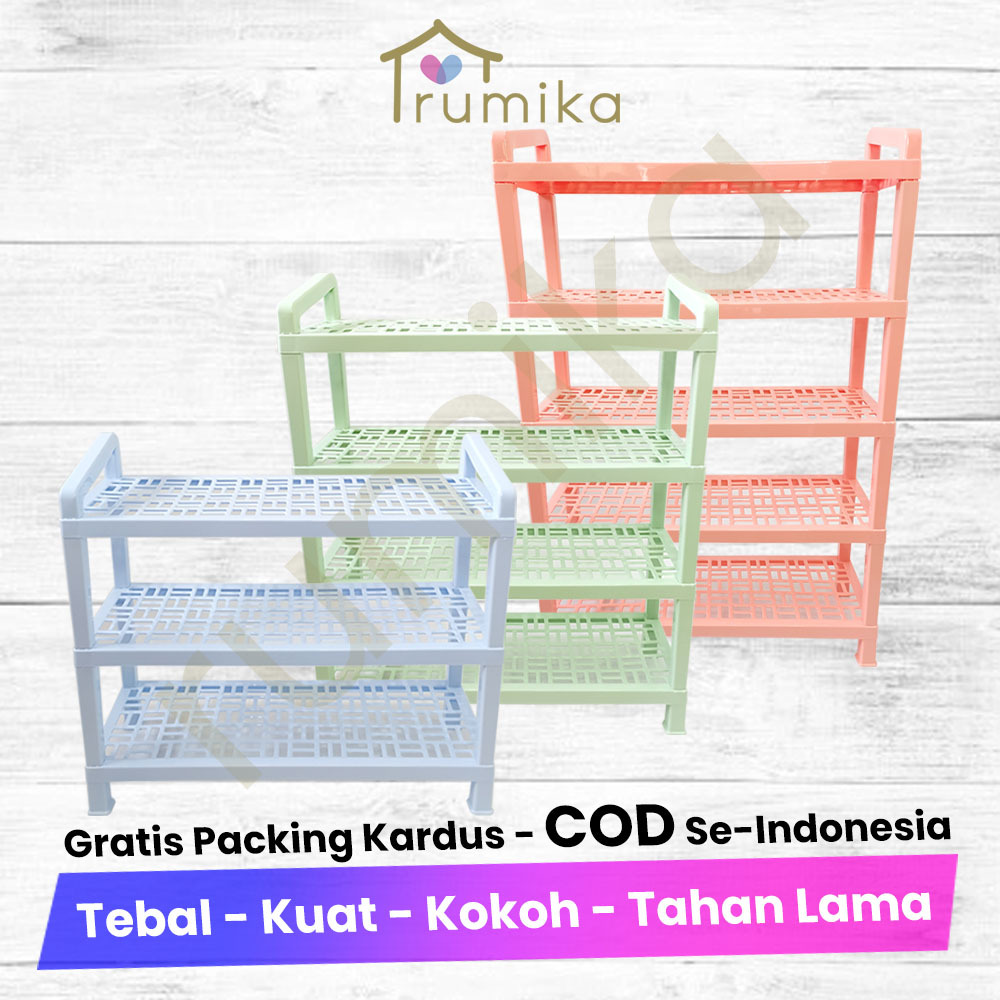 Rak Plastik / Rak Sepatu Warna Calista Cosmic Susun 3, Susun 4, Susun 5 - Warna