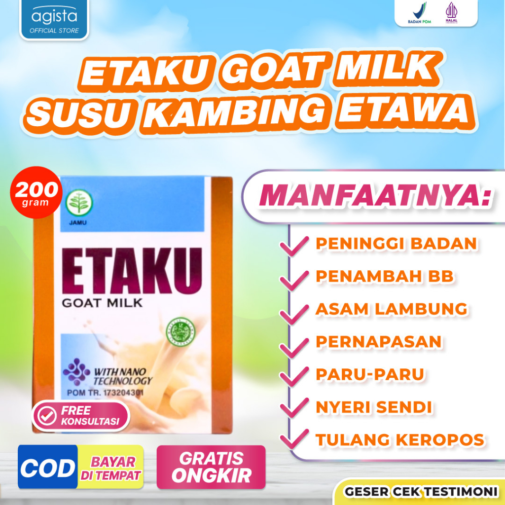 

Susu Penggemuk Badan, Susu Kambing Etawa Bubuk Asli