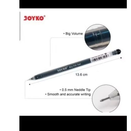 

Gel Pen Pulpen Pena Joyko GP-330 Big Fill Gel 0.5 mm (12 Pcs)