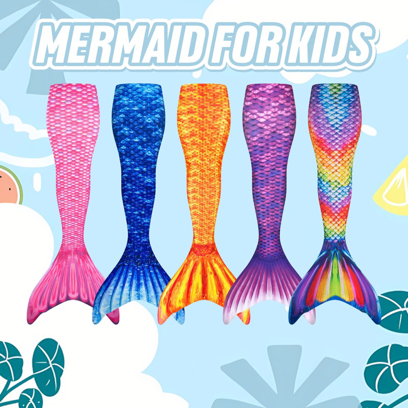 Kostum Mermaid Baju Renang Anak perempuan 1-9 tahun Celana Putri Duyung