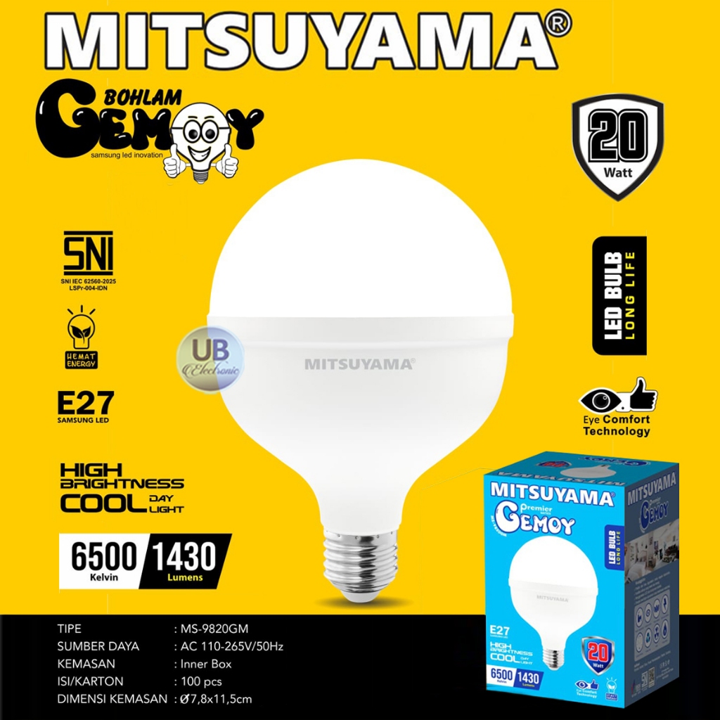 Lampu Led Bulb Mitsuyama 20 Watt