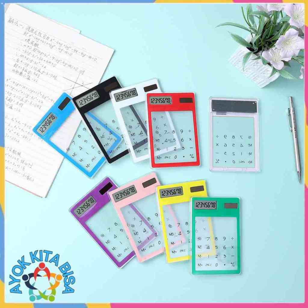

AKB Kalkulator Mini Aesthetic Calculator Mini Portable Ultra Tipis Transparan 8 Digit L Touchscreen Kalkulator Kecil Tenaga Surya Simple Untuk Sekolah Dan Kantor