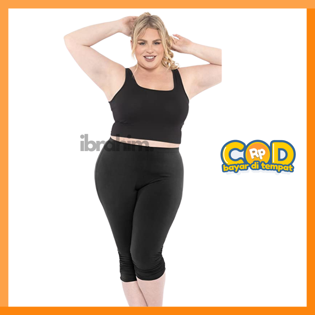 Legging Jumbo 7/8 | Legging Wanita 7/8 Jumbo | Celana Legging 7/8 | Legging Spandek Muat BB 90-120KG