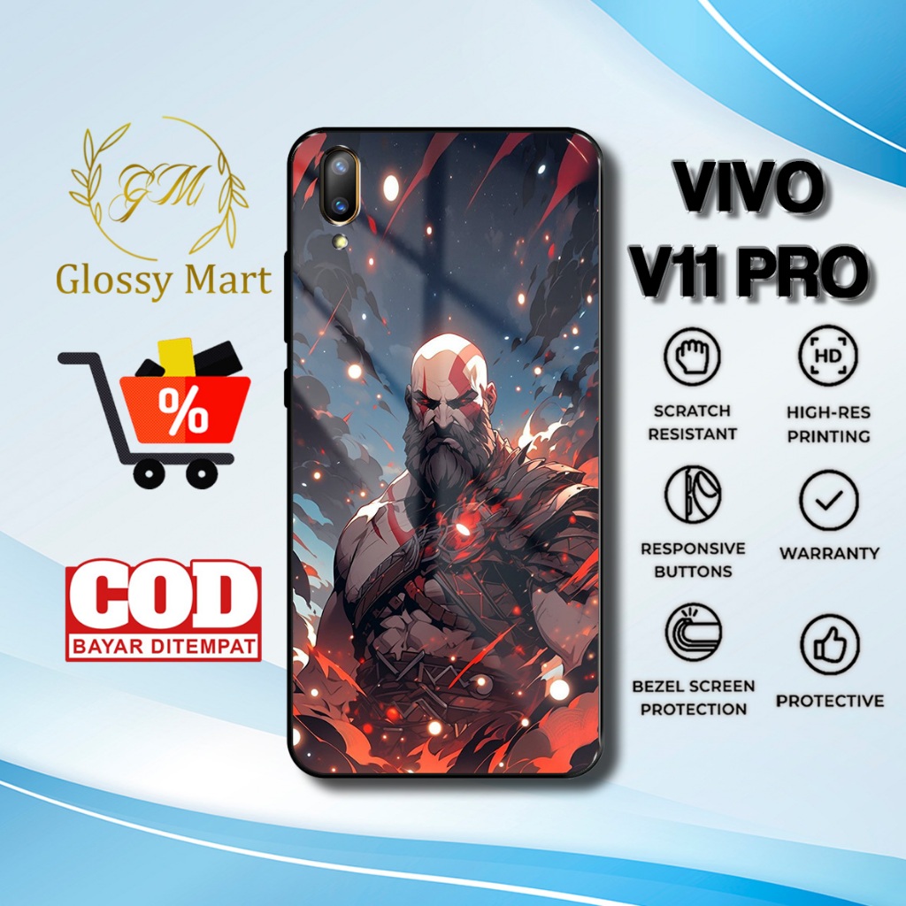Case Vivo V11 Pro Terbaru - Casing Vivo V11 Pro - Motif Kratos god of war - Hardcase Premium Glossy 