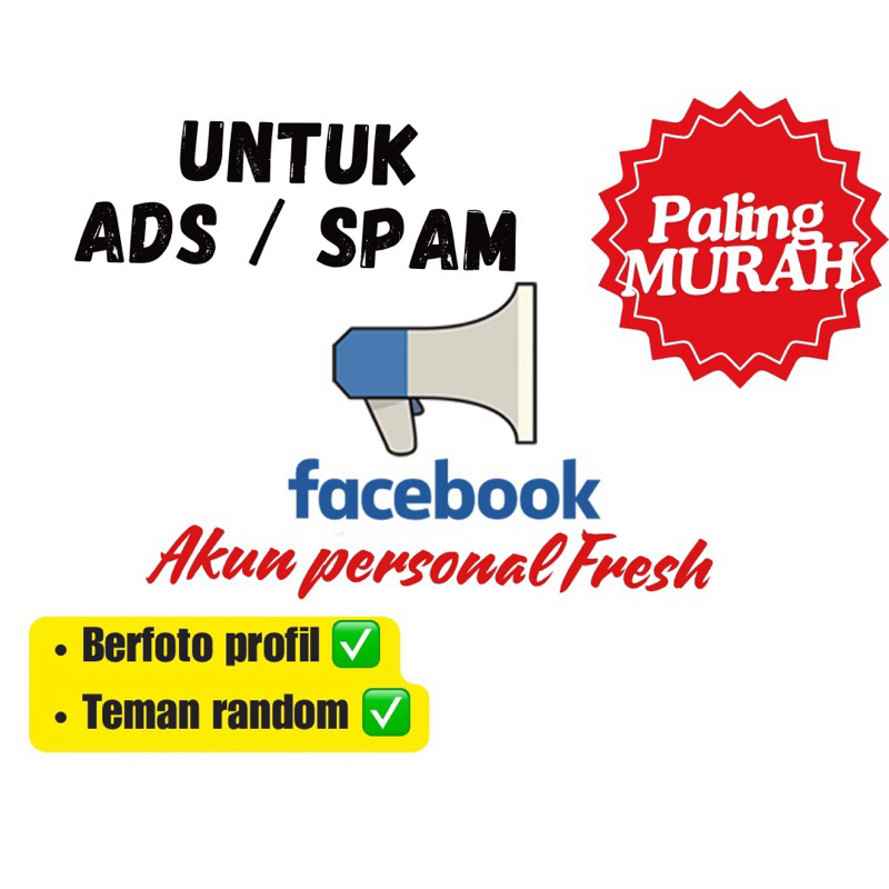 Akun facebook personal Fresh komplit untuk iklan / spam, tinggal pakai
