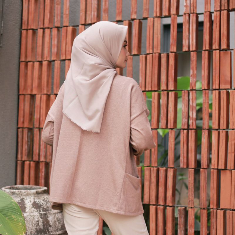 Baju Mybamus Mika Caramel Outer | baju outer | outer kekinian