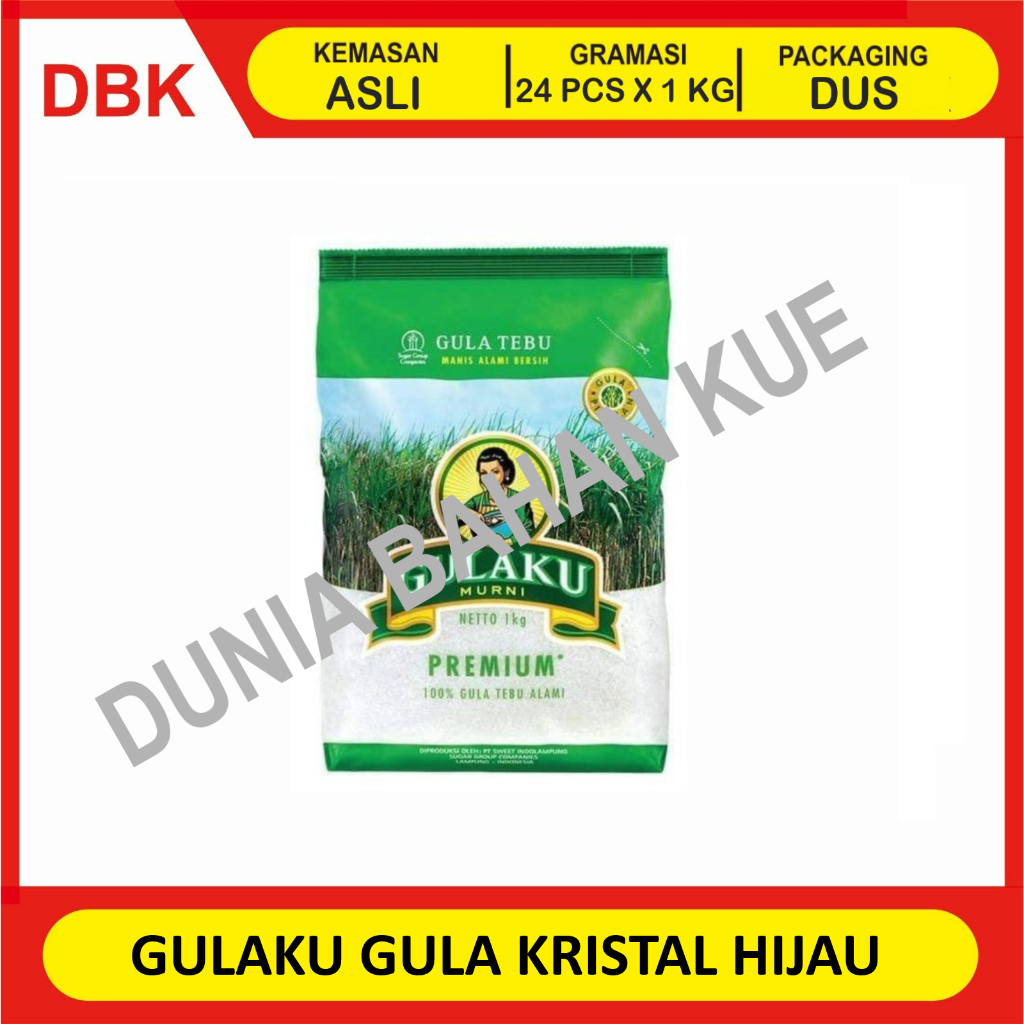 

GULAKU GULA PASIR PREMIUM KEMASAN HIJAU 1 KG - 1 DUS 24 PCS