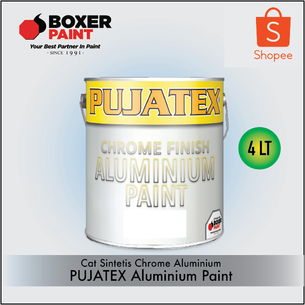 PUJATEX Aluminium Finish (4 LT) Cat Sintetis Silver Chrome Aluminium