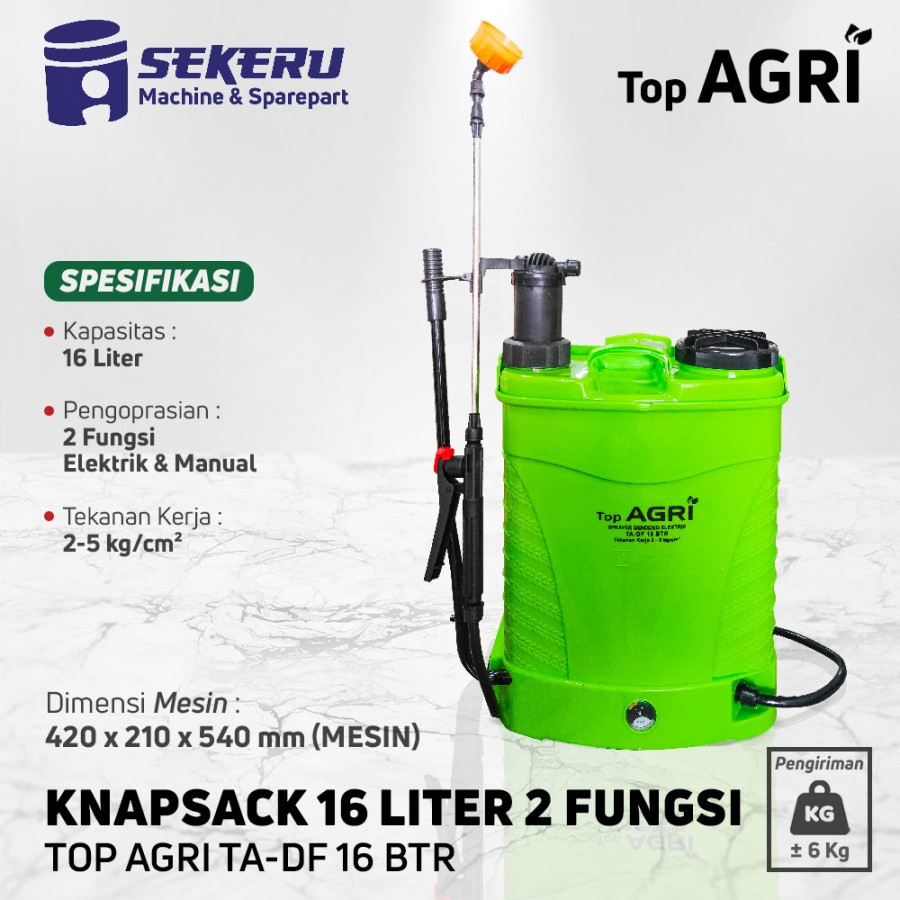 Knapsack Sprayer 16 Liter TOP AGRI 2 in 1 manual elektrik