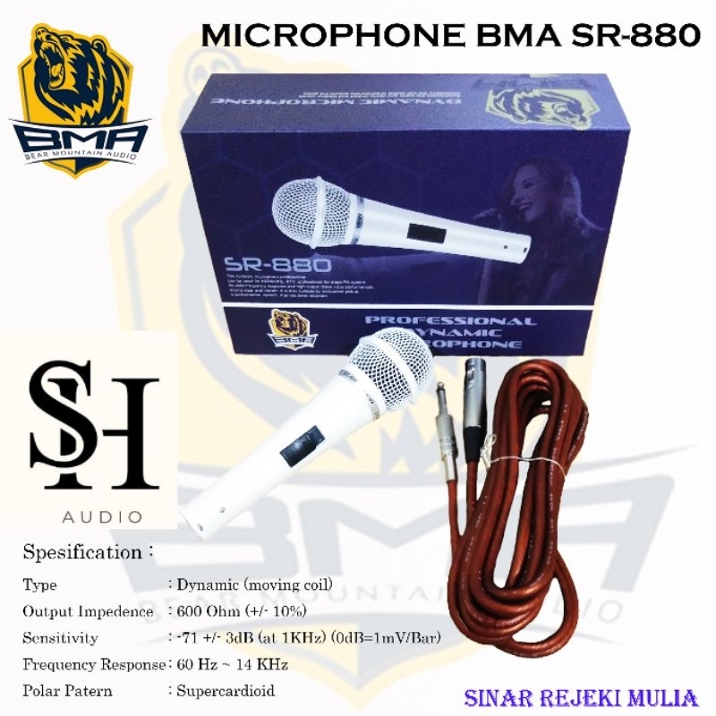 MIC BMA 880 / MIC PUTIH BMA / MICROPHONE BMA SR 880