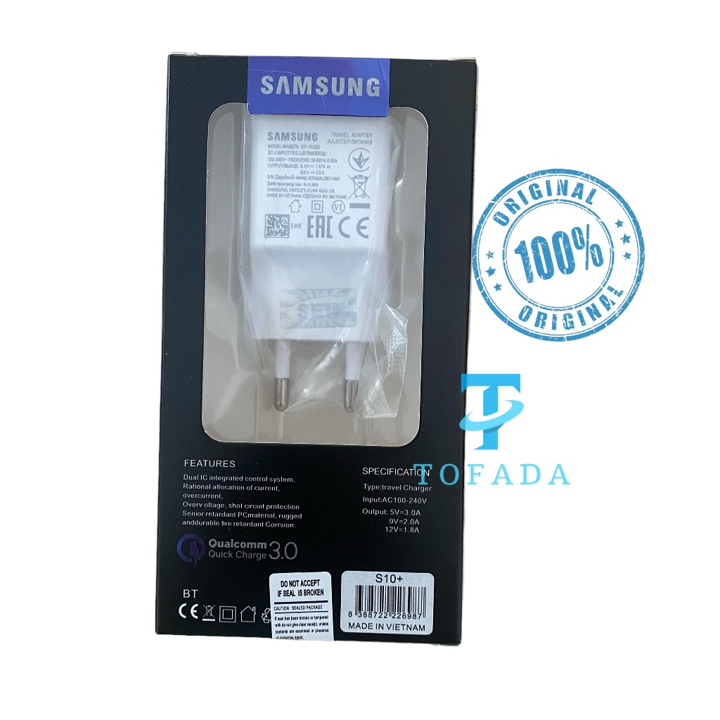 WARNA PUTIH - FAST Charger SAMSUNG S8 . S9 . A8 S10 PLUS . NOTE8 NOTE 8 Fast Charging Charger Carger
