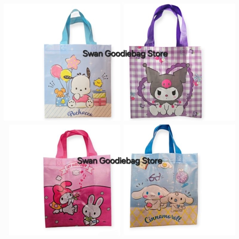 

RB (LUSINAN 12pcs) Goodie Bag Box Karakter 22x23x11 tas spunbond/tas hampers ultah/ tas kartun