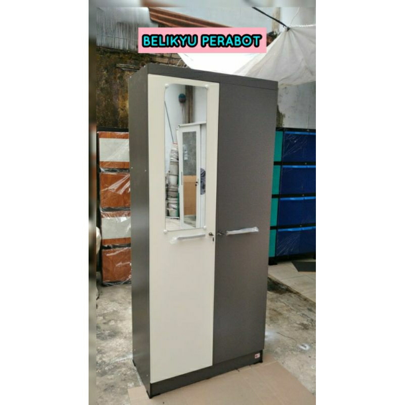 lemari kayu 2 pintu modren tekinian