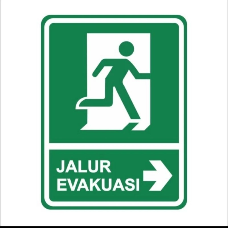 

SIGN STICKER JALUR EVAKUASI KANAN & KIRI UKURAN 15CM X 20CM BEST QUALITY