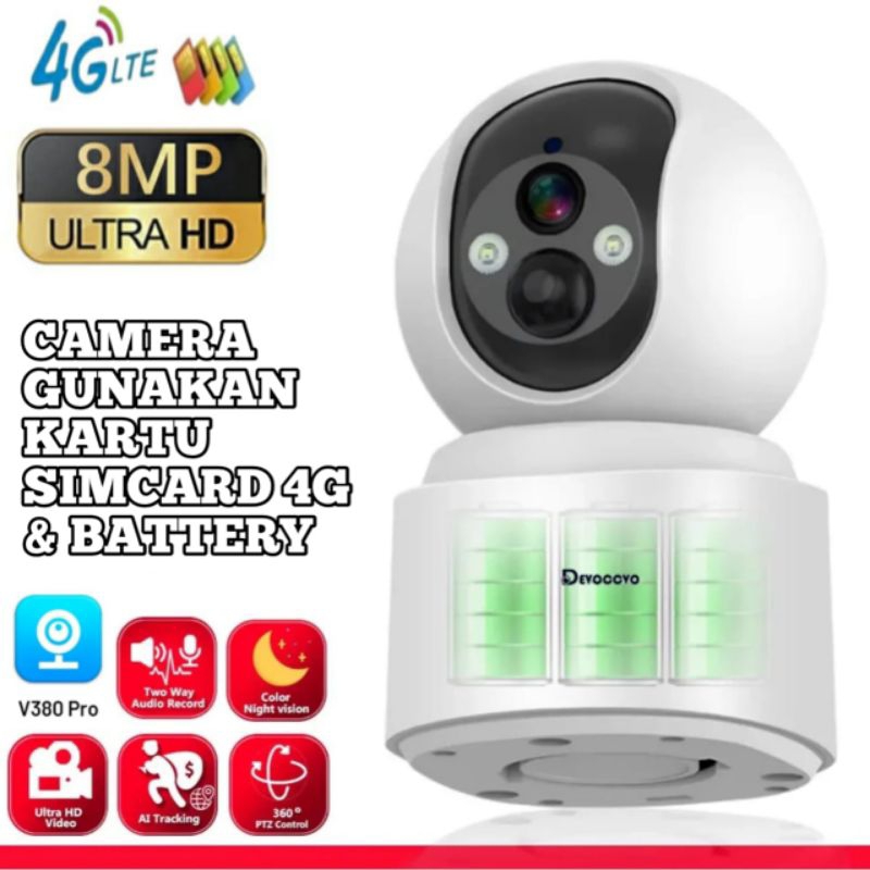 Camera CCTV Battery Sim Card 4G Auto Tracking