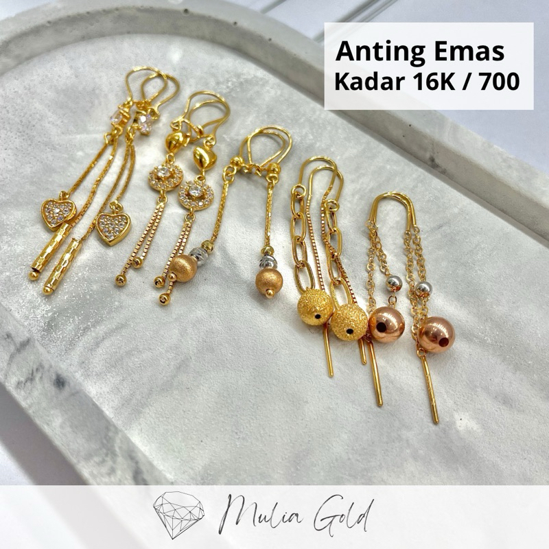 Anting Emas Kadar 16K / 700 ASLI 100% murah elegan dan mewah, Toko mas mulia bekasi