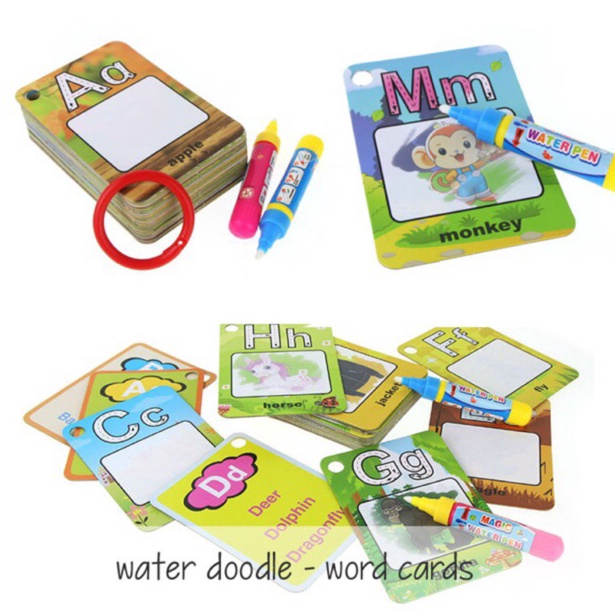 

Mainan mewarnai MAGIC DRAWING CARD 26pcs magic water painting kartu mewarnai water doodle EDUFUNTOYS c N8M5