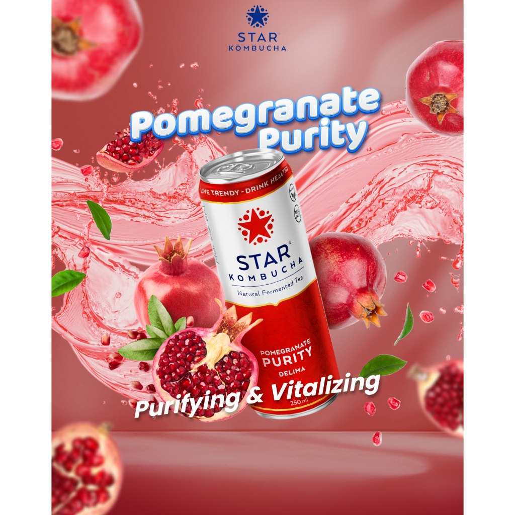 

STAR Kombucha Scoby Minuman Teh Sehat Probiotik Sari Buah Asli Pomegranate Purity 250ml