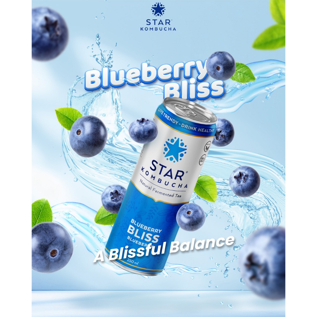 

STAR Kombucha Scoby Minuman Teh Sehat Probiotik Sari Buah Asli Blueberry Bliss 250ml