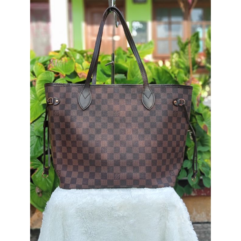 lv damier ebane neverfull MM tote bag