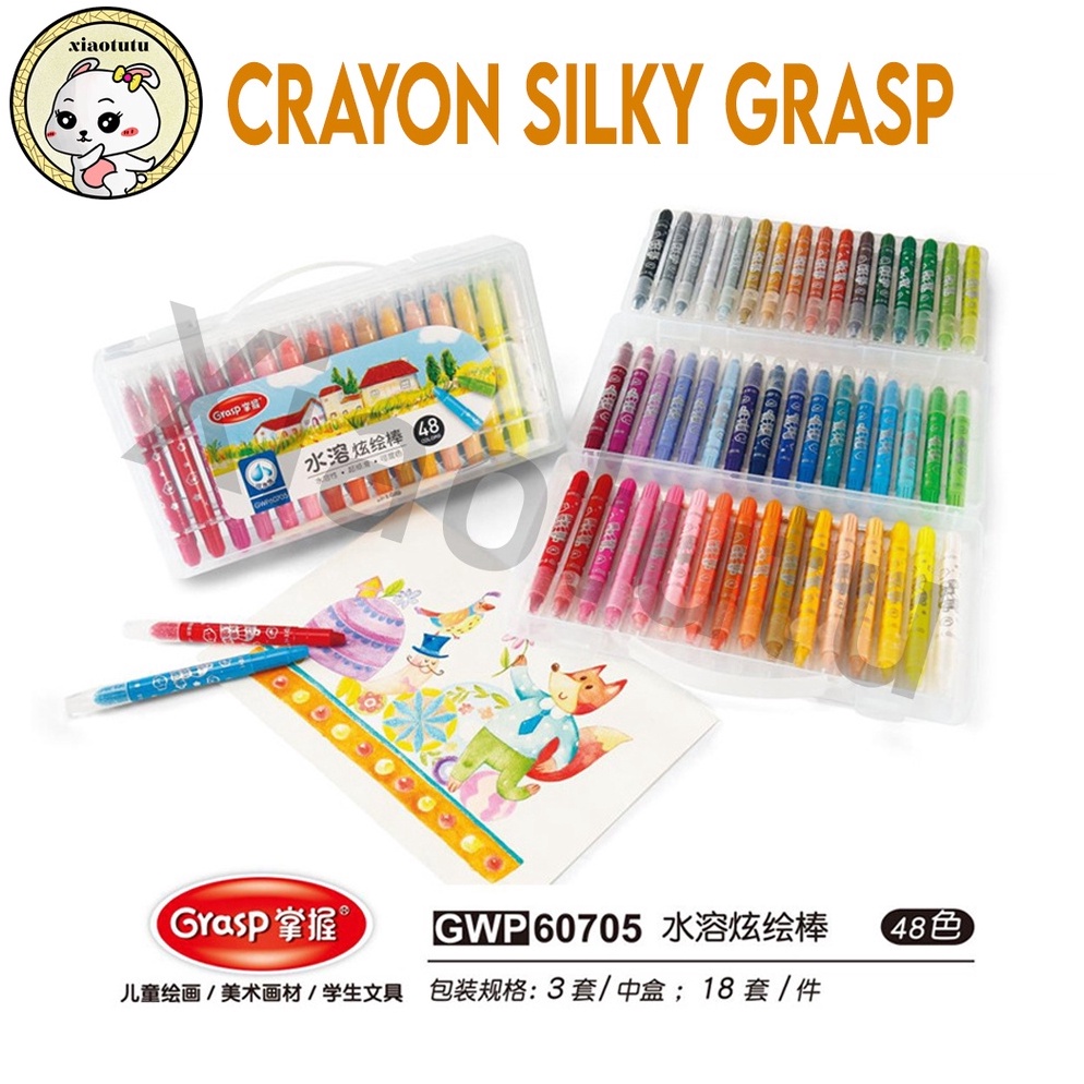 

CRAYON GRASP SILKY CRAYON WATER SOLUBLE CRAYON KRAYON WARNA MATA SEDANG y V1A2
