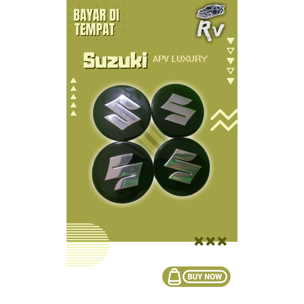 1pcs 60mm Suzuki Tutup Velg Roda APV Luxury Ring 15 16 17 18 Plat Hitam