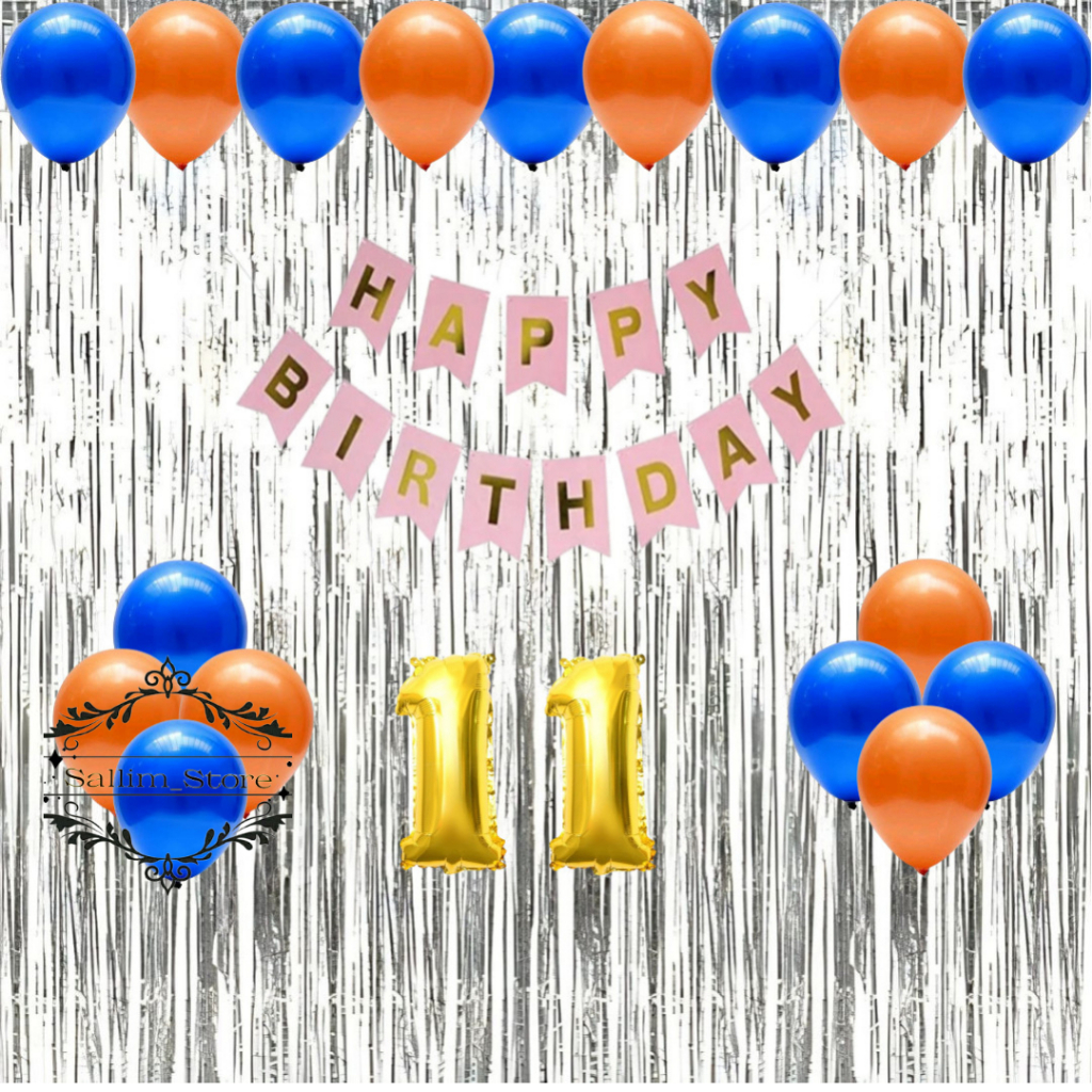 Paket Set Dekorasi Ulang Tahun Balon Metalik Mix Backdrop Happy Birthday Party Anak & Dewasa