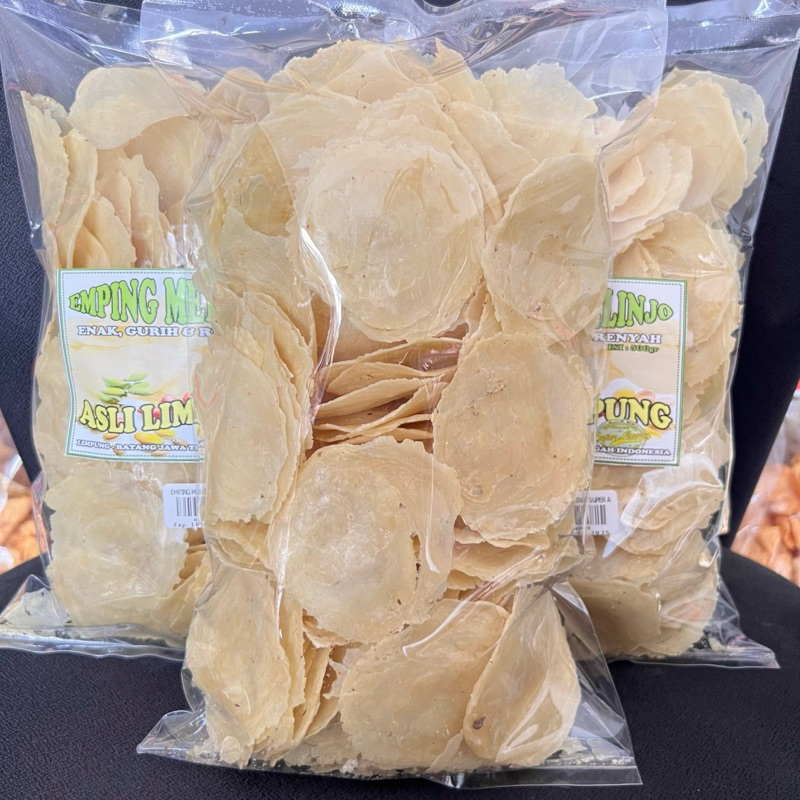 

Emping Melinjo Mentah 500gr Ukuran Sedang LB Kualitas Super Gread A