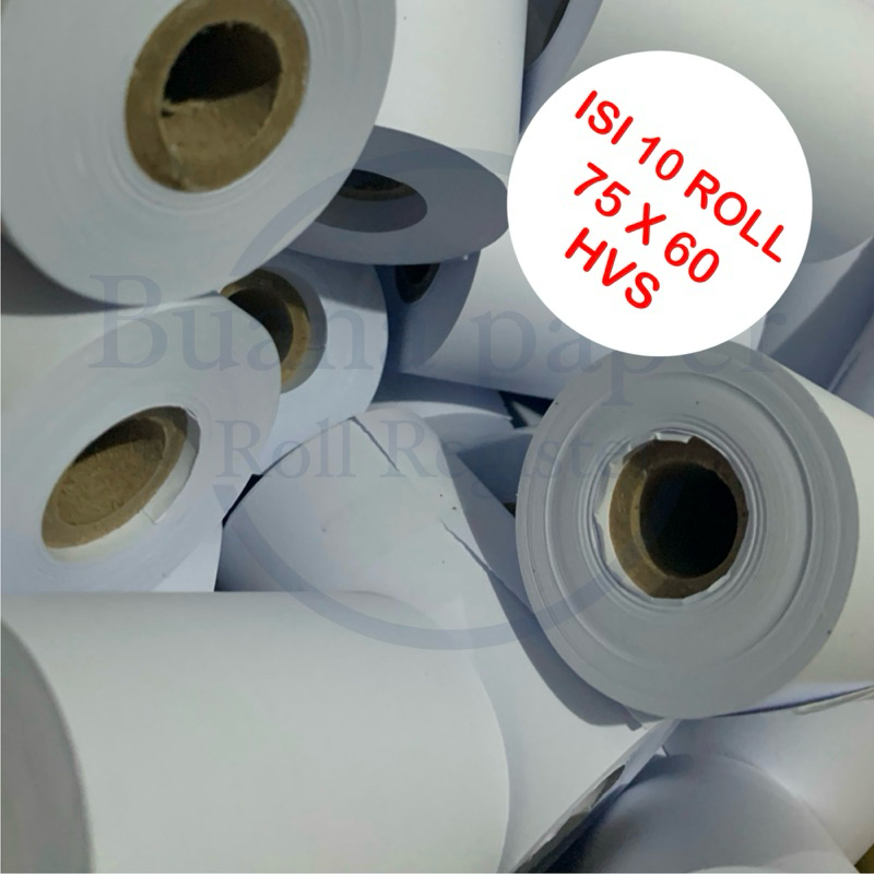 

RB Isi 10 Roll Kertas HVS 1 Ply 75x60 Epson TMU220 Dotmatrix dan lain-lain