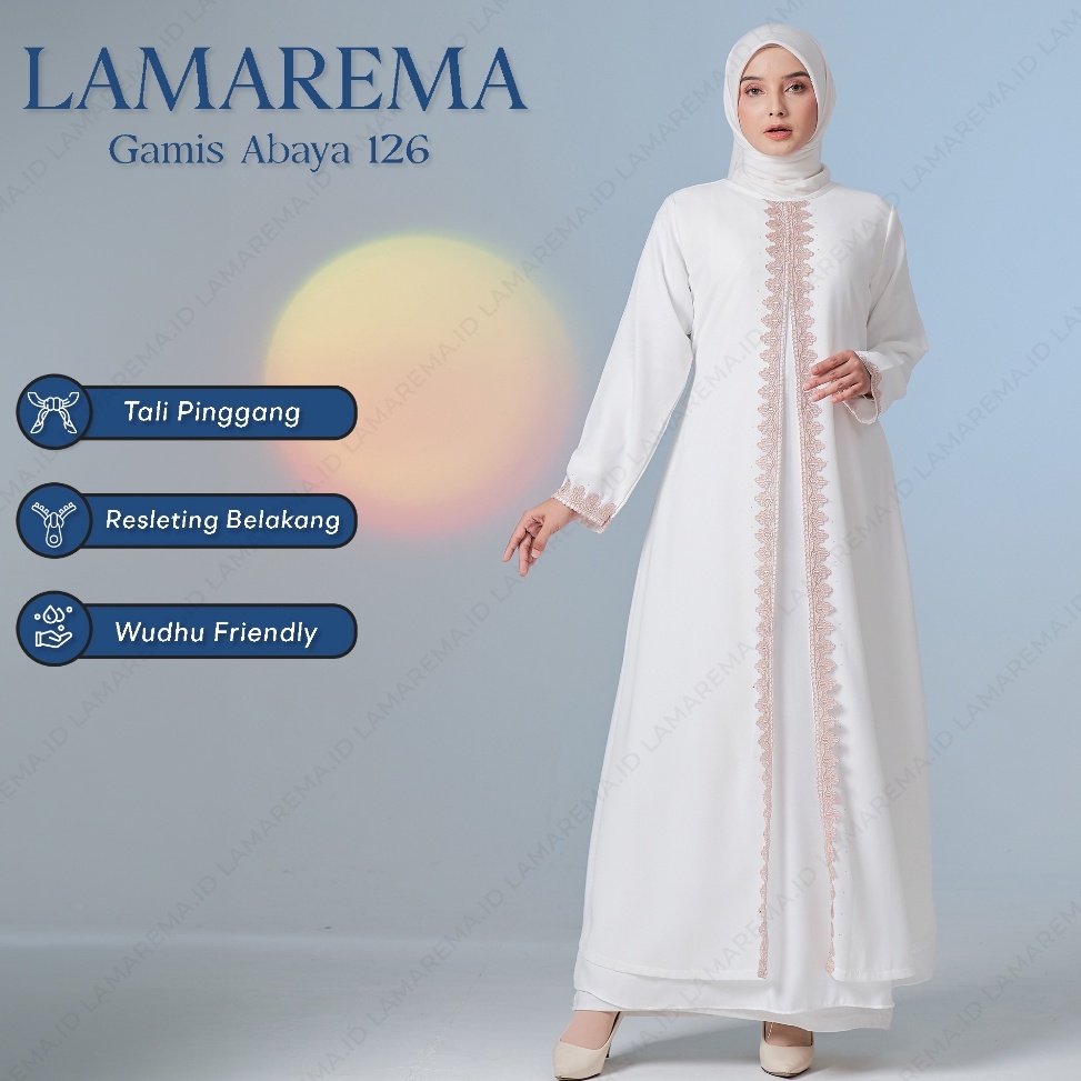 KODE D79O Baju Gamis Abaya Putih Wanita Modern Mewah Dan Elegan Terbaru  Abaya Turkey Turki Warna Pu