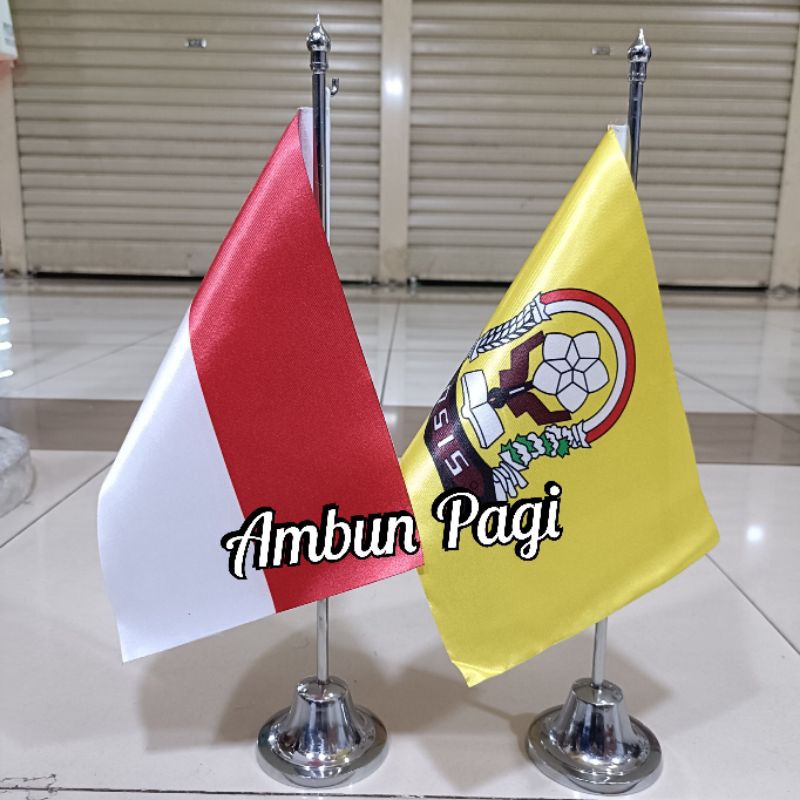 

best seller tiang stenlis meja+bendera sekolah bendera OSIS SMP dasar kuning+bendera Merah Putih