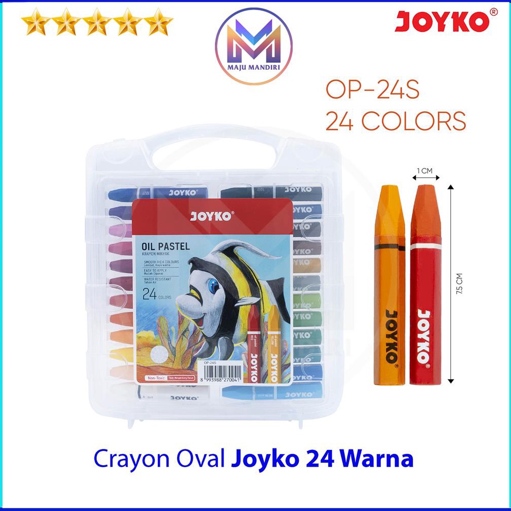 

Crayon Joyko 24 Warna OP24S Oil Pastel Krayon Oval v I6J2