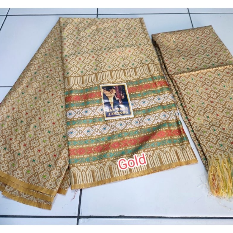 KODE W97V Kain Songket set selendang  Bahan songket selendang Thailand Bahan kain Rok kebaya