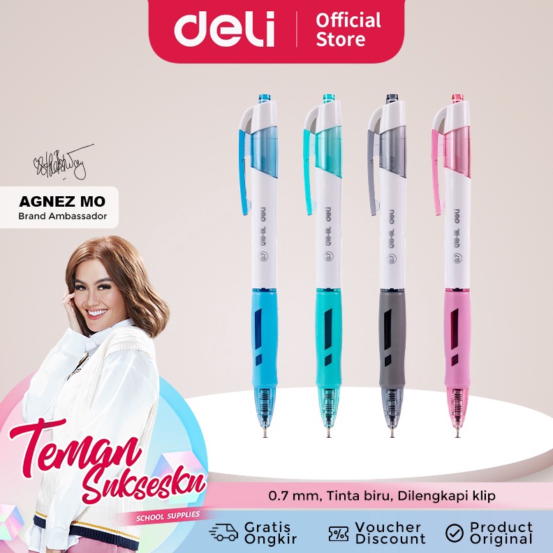 

Deli Ballpoint Pen Bolpoin Pulpen 7mm Tinta Biru Isi 12 pcs Penulisan Halus Pegangan Nyaman EQ18 y N4S7