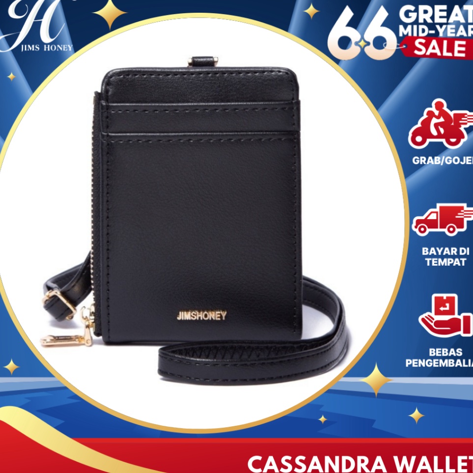 KODE E85R JIMS HONEY CASSANDRA WALLET DOMPET ID CARD HOLDER KARTU LANYARD KALUNG GANTUNG TALI LEHER