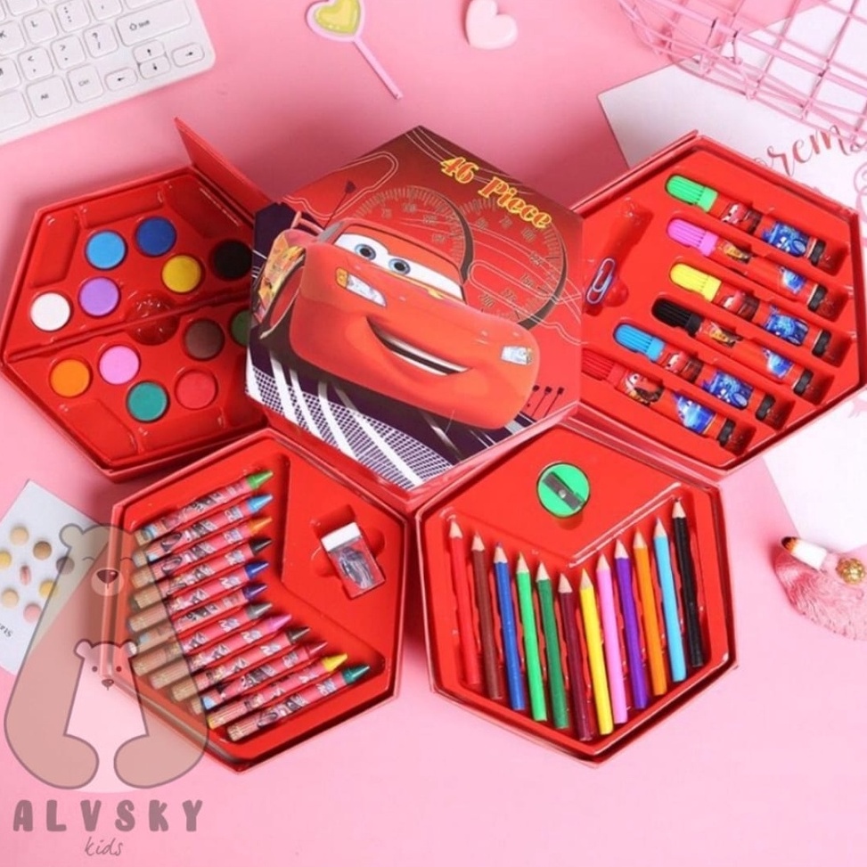 

CRAYON SET SUSUN 4 PENSIL WARNA ISI 46 pcs CAT AIR LUKIS ALAT GAMBAR MURAH HEXAGON COLOR PENSIL SET m V8O7