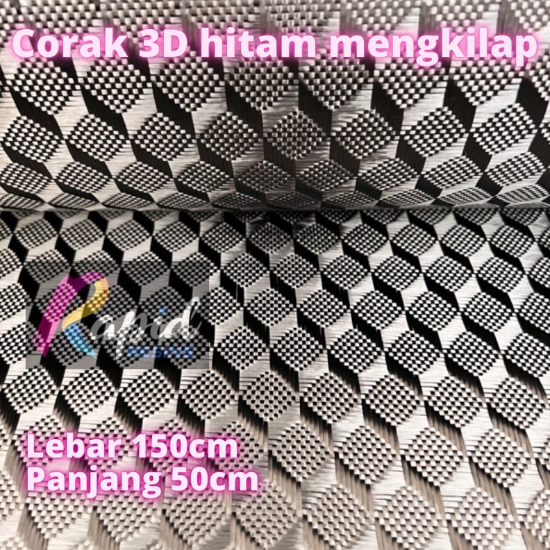 KODE T46E Serat Karbon Asli Carbon Fiber Fabric Jacquard 24g Rubik Quattro Cube Shape Kubus