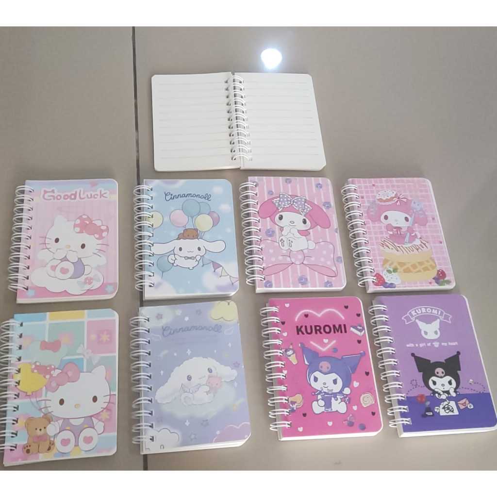 

NoteBook Ring Spiral Sanrio Melody Cinnamoroll Kuromi / Buku Tulis Catatan Mini A7
