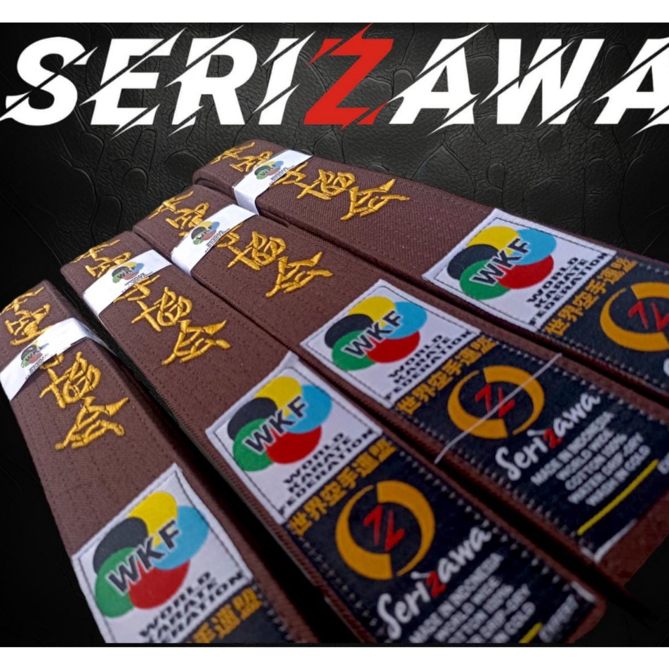 Murah Terkini  Sabuk Karate Dewasa Coklat WKF Bordir Tebal