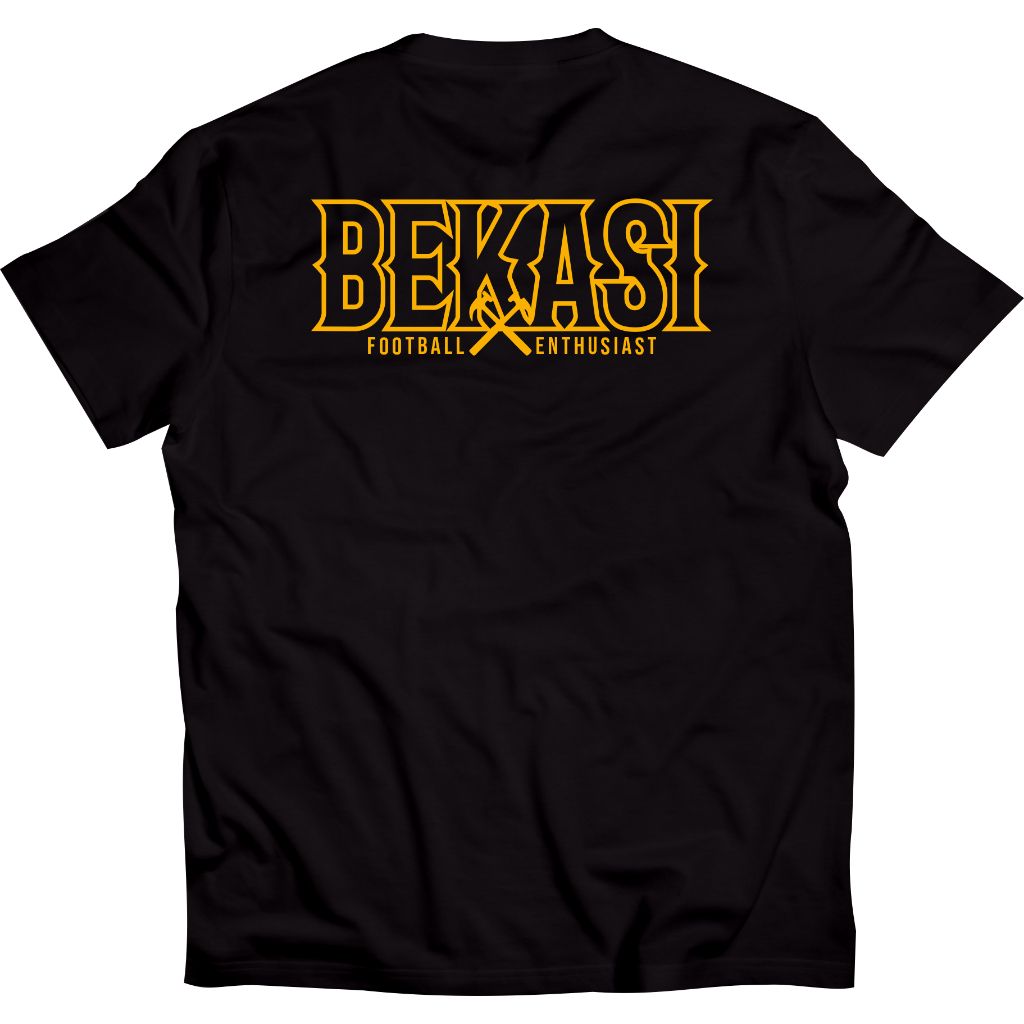 KAOSAN MERCH-Kaos Bekasi Football Tshirt Bekasi Football Enthusiast Black Printing DTF Premium 100% 