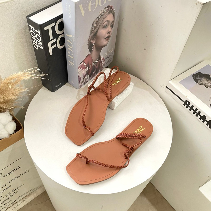 Strappy sandals tali kepang by Zara import high quality fashion shoes sandal tali wanita kantor kerj