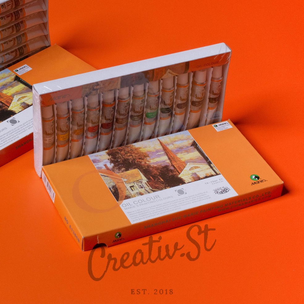 

Maries Cat Minyak Oil Maries 12 Warna 1386B Set Paint Lukis Oil Painting d Y4H4