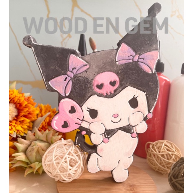 

KODE N74V DIY Wood Character Painting Mewarnai Melukis Kayu Karakter Kuromi Woodengem