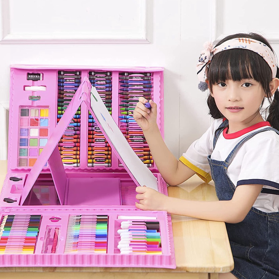 

KODE E72I Crayon Anak Pengasah 28pcs Set Alat Menggambar Melukis Anakanak Crayon Cat Air Pensil